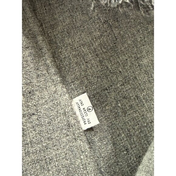 LaFayette 148 Womens Open Wool Blend Jacket Gray Fringe Detail Boxy Size L / XL? - Picture 10 of 11